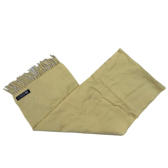 Reine Schurwolle Yellow Wool Scarf Length 62" Width 11.5" Fringe 2" - Picture 2 of 11